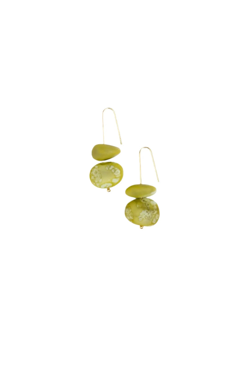 Temple Earth Wire Earrings Malachite
