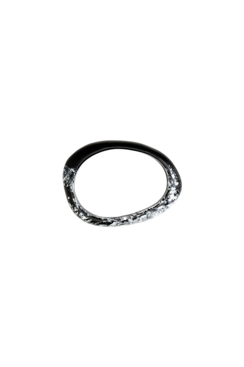 Rock Wishbone Bangle Black Marble
