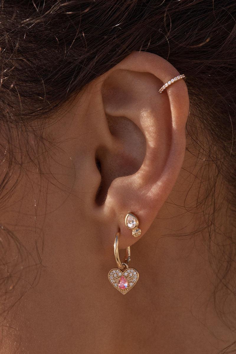 18k Gold Vermeil Connect With Your Heart Hoops