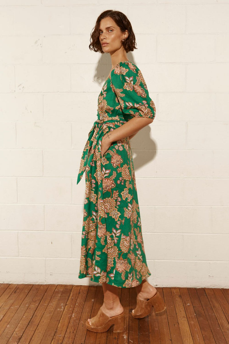 Ebb Dress K'gari Palm Green