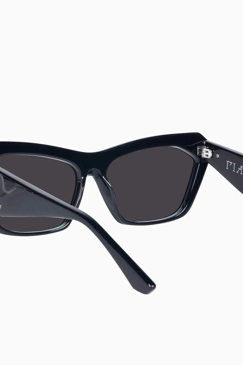 Piaf Gloss Black w. Silver Metal / Black Lens