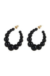 Andy Hoop Earrings Small Size Acetate Gold Black