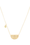 Gold Lotus Birthstone Necklace August Peridot