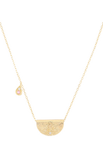 Gold Lotus Birthstone Necklace October Pink Tourmaline