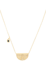 Gold Lotus Birthstone Necklace September Sapphire