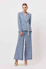 Panama Linen Viscose Blazer in Del Mar Stripe