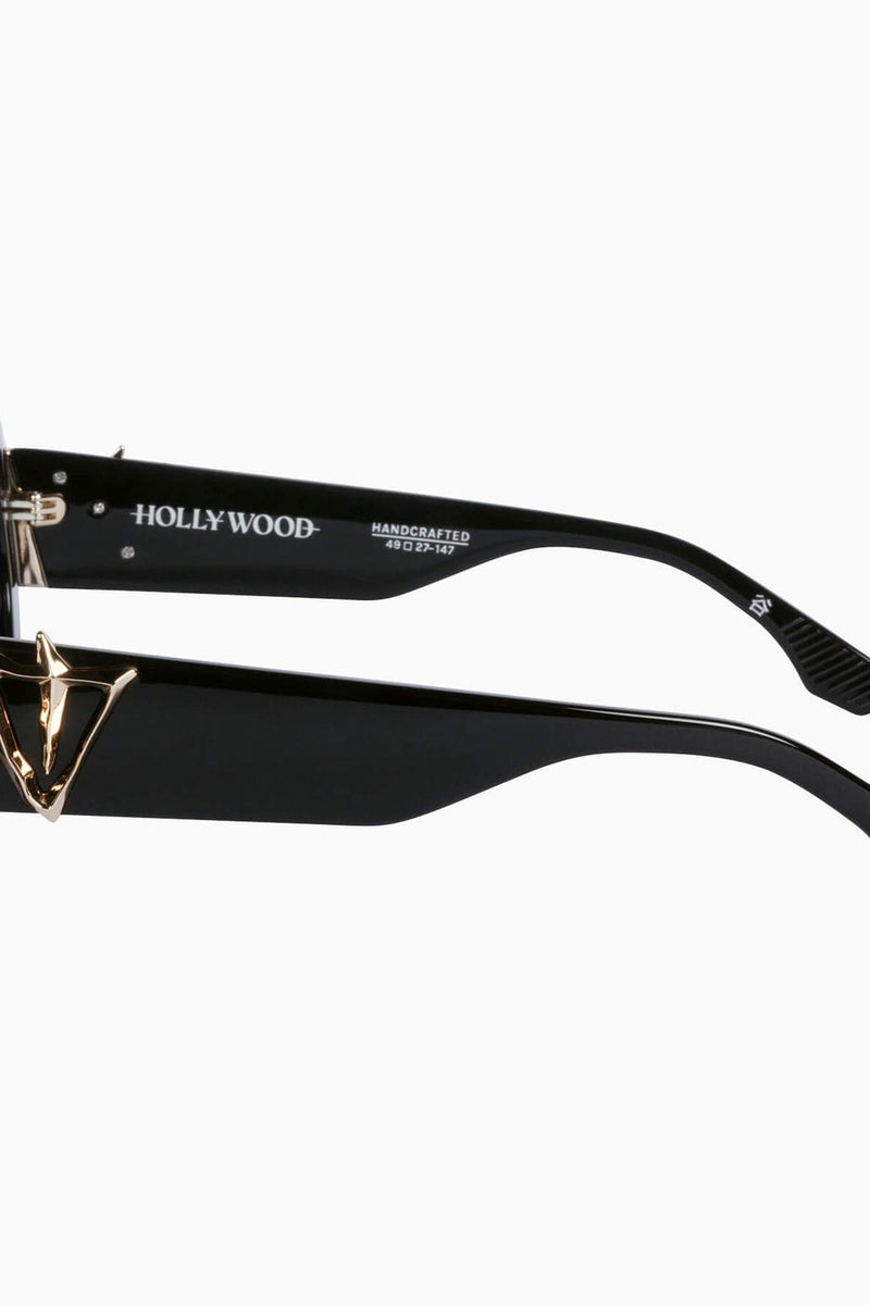 Hollywood Gloss Black w. Gold Metal / Black Lens