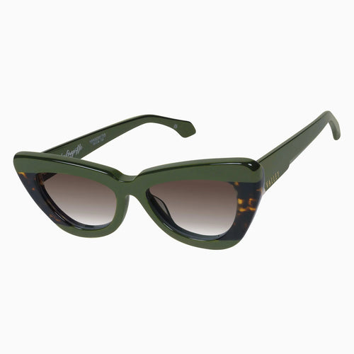 Lafayette Army Green Clear Tort Splice w. Gold Metal / Brown Gradient Lens