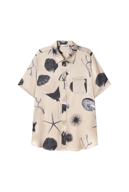 Short Sleeve Boyfriend Shirt Seashells