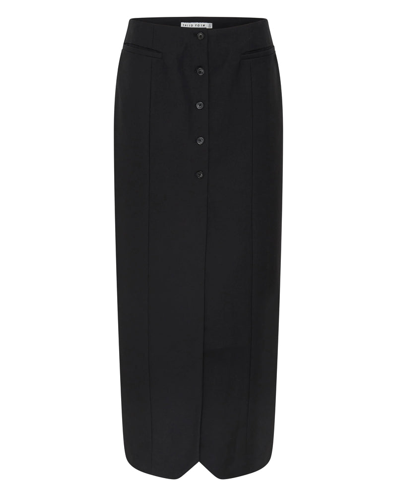 Metropolis Tailored Maxi Skirt Black