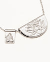 Sterling Silver Lotus and Little Buddha Necklace