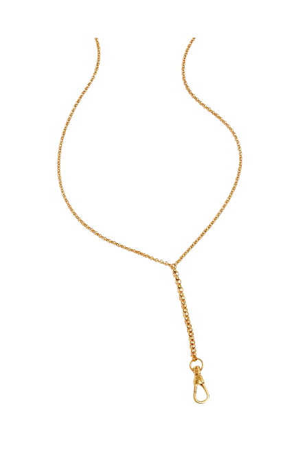 18k Gold Vermeil Your Story Albert Clasp Lariat Necklace