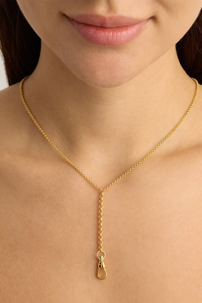 18k Gold Vermeil Your Story Albert Clasp Lariat Necklace