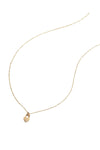 18k Gold Vermeil Crystal Lotus Heart Padlock Necklace