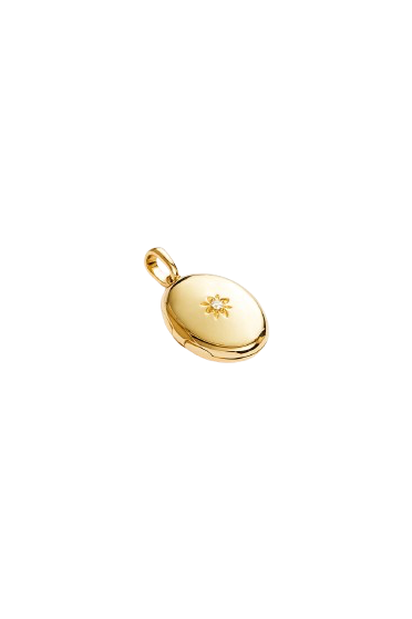 18k Gold Vermeil Rounded Lotus Locket Pendant