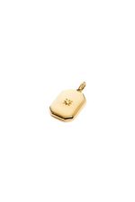 18k Gold Vermeil Rectangular Lotus Locket Pendant