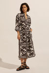 Pinpoint Dress Frond Choc