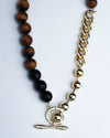 Primal Statement Necklace Tiger's Eye 18K Gold Plating