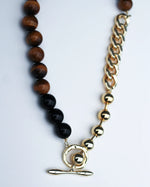 Primal Statement Necklace Tiger's Eye 18K Gold Plating