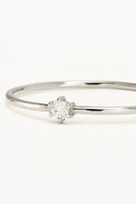 14k Solid White Gold Sweet Droplet Diamond Ring