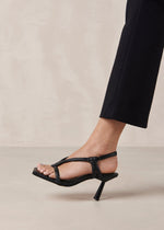 Sheila Black Leather Sandals