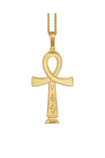 Gold Ankh pendant on a white background