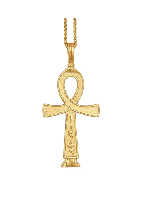 Gold Ankh pendant on a white background