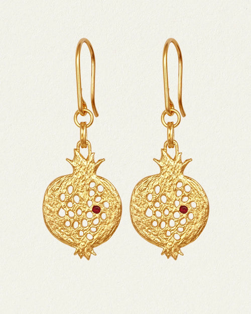 Pomegranate Earrings Gold