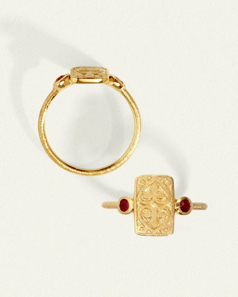 Ruby Seal Ring Gold Vermeil