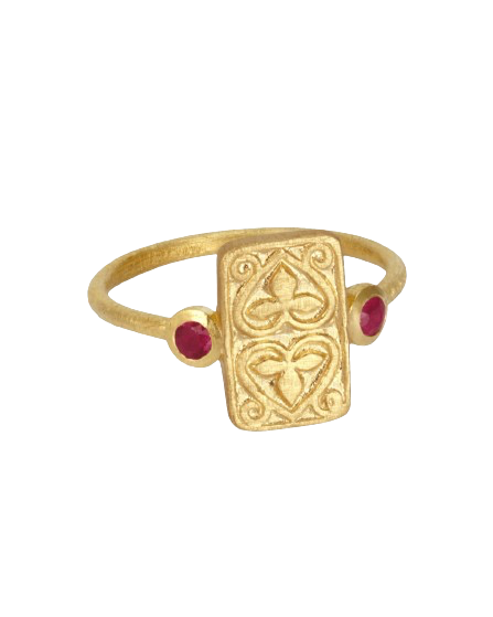 Ruby Seal Ring Gold Vermeil