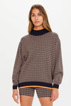 Castilla Clementine Knit Crew Navy/Tan
