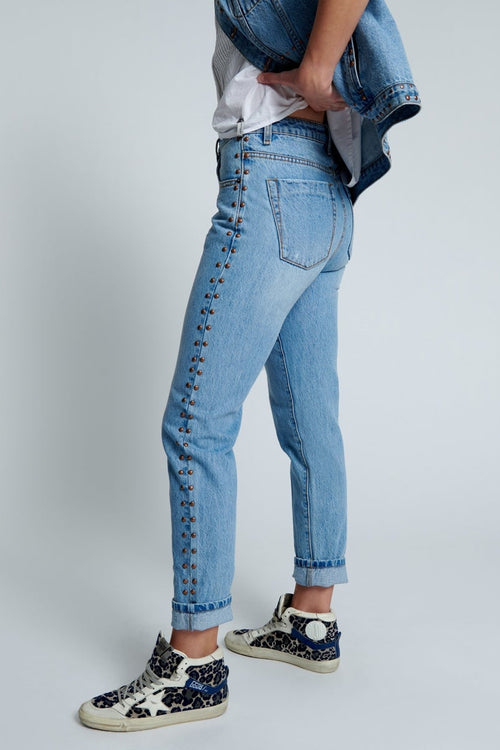 Studded High Waist Awesome Baggies Denim Jeans Ocean
