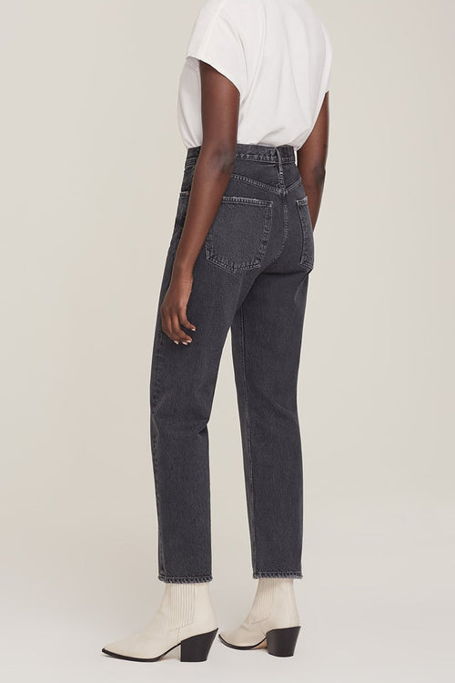 90's Pinch Waist High Rise Straight in Black Tea