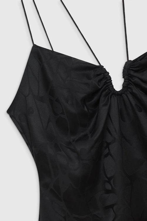 Papillon Dress Black Butterly Jacquard
