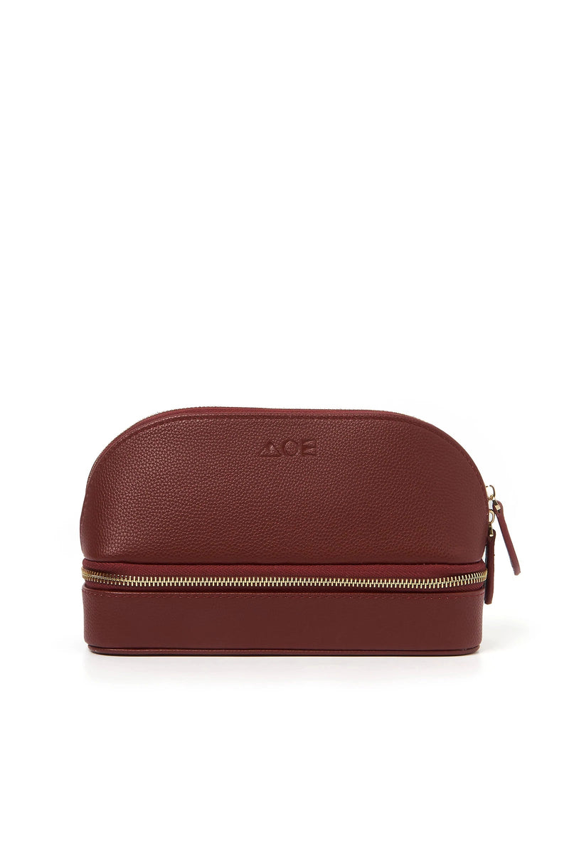 Monroe Jewellery and Cosmetic Travel Bag Burgundy