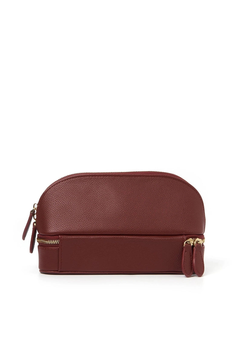 Monroe Jewellery and Cosmetic Travel Bag Burgundy