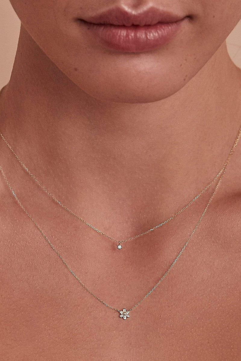 14k Gold Sweet Droplet Diamond Necklace