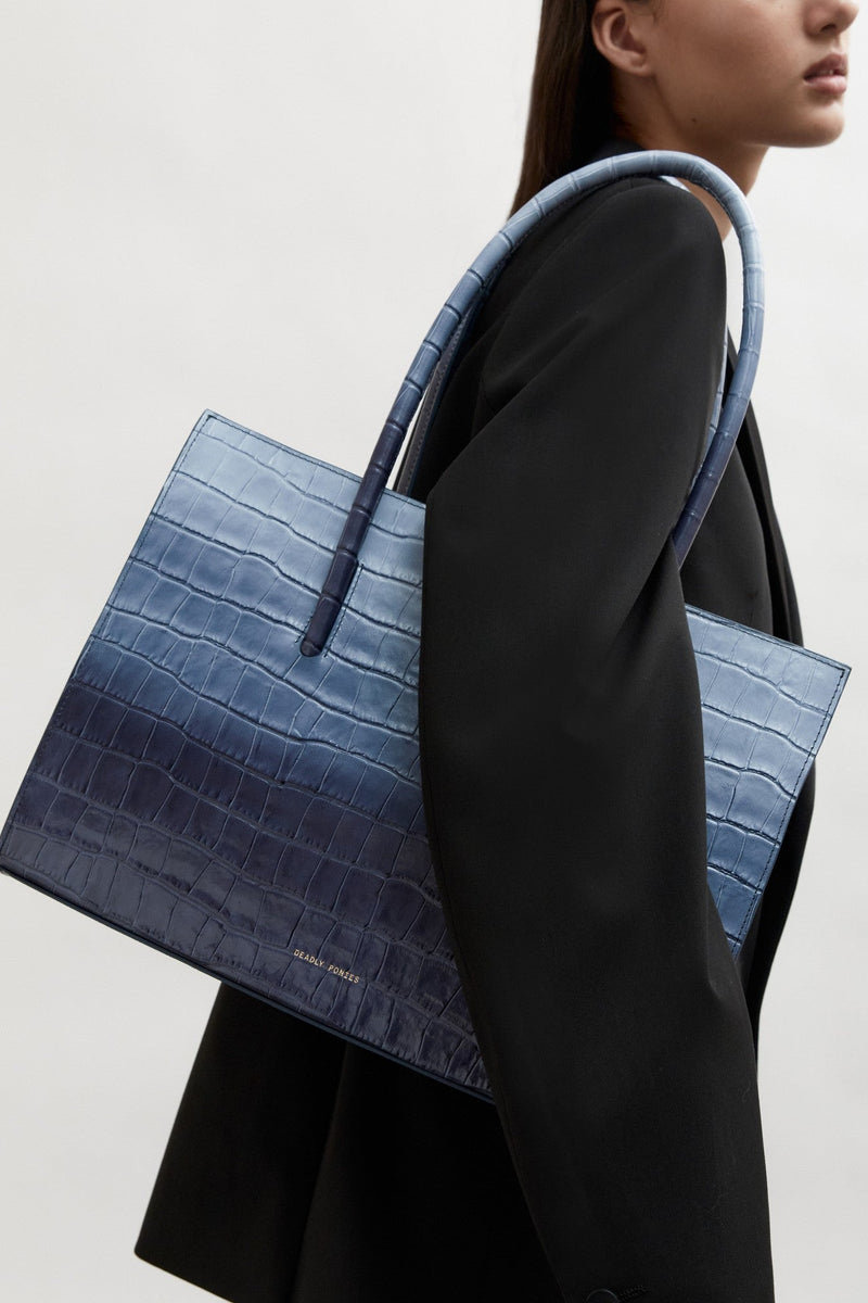 Crush Tote Maxi Croc Dusk