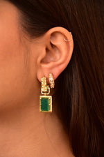 Alexandra Earrings Green Onyx