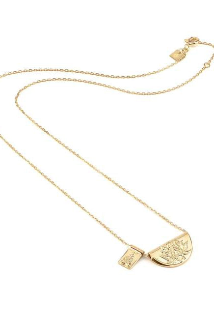 18k Gold Vermeil Lotus and Little Buddha Necklace