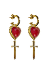 Juliet Earrings Ruby Gold