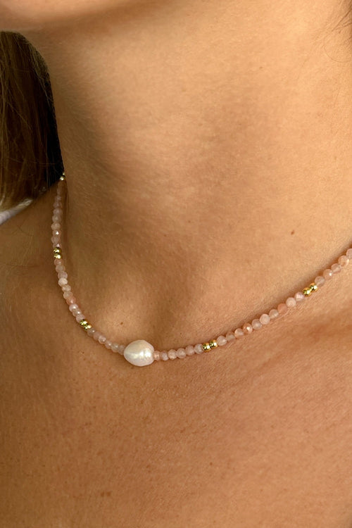 Mila Gemstone and Pearl Choker