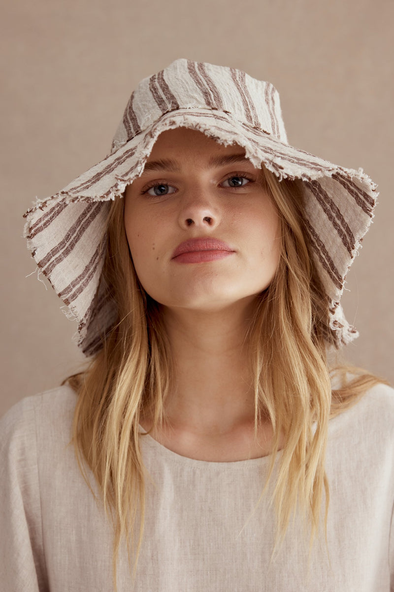 Nonna Hat Espresso Stripe