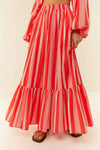 Audrey Skirt Pink & Red Stripe