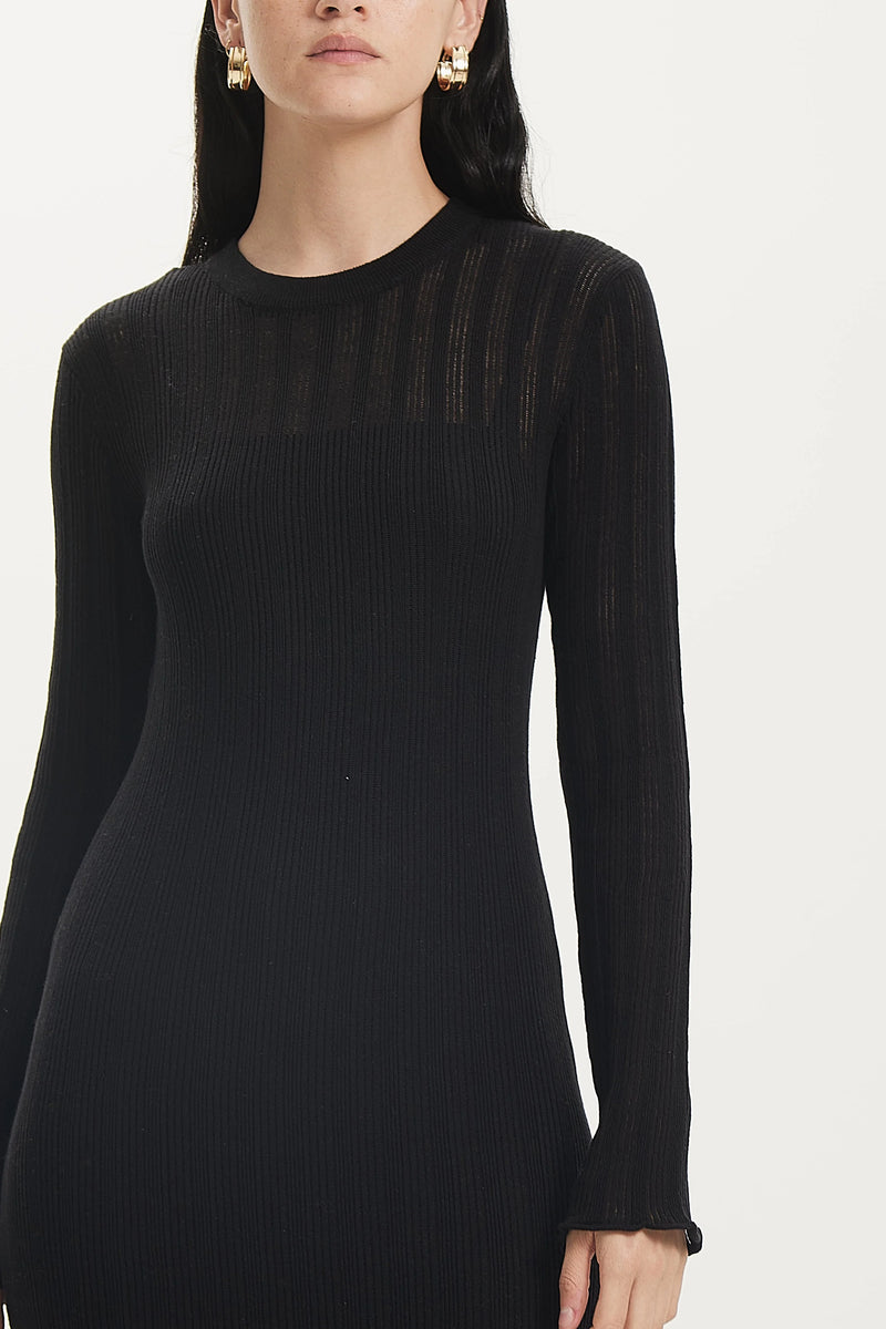 Lineup Knit Maxi Dress Black