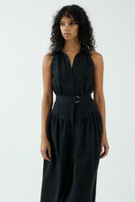 Tight Lipped Midi Shirt Shirt Dress Black