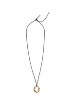 Voyage Pendant Small Black 14k Plated Brass