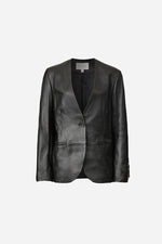 Syndicate Leather Blazer Black
