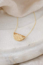 Gold Lotus Necklace Short