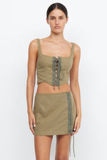 Remi Corset Top Spliced Khaki
